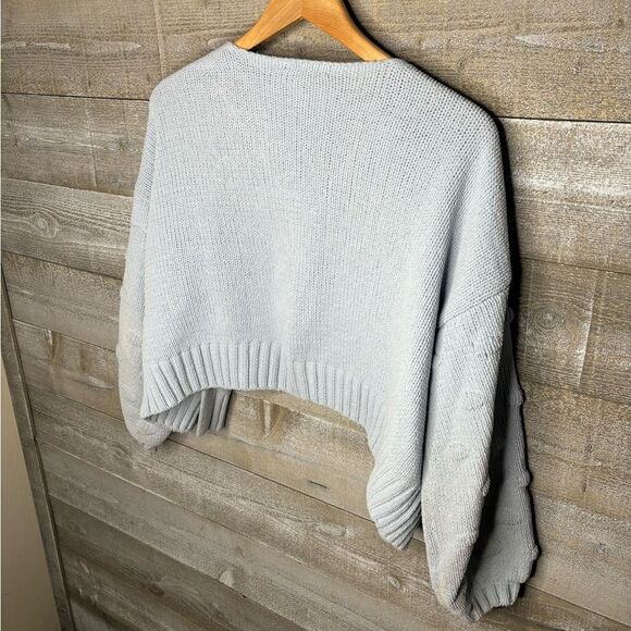 Moon & Madison XS baby blue dotted cardigan XS open front - Picture 3 of 4